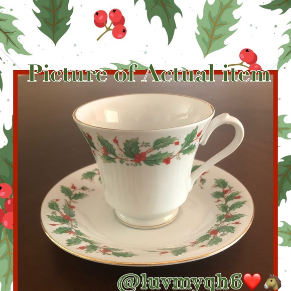 CHINA PEARL Christmas Footed Cup & Saucer Set - Picture 2 of 3